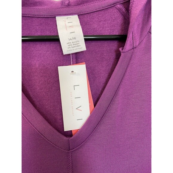 Livi Active French Terry  Sweatshirt Hoodie Dress 14/16 Fuschia Pink Womens New - Picture 3 of 12